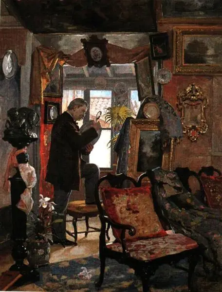 Desván de un anticuario, 1893 painting by Arturo Michelena depicting collector Arístides Rojas