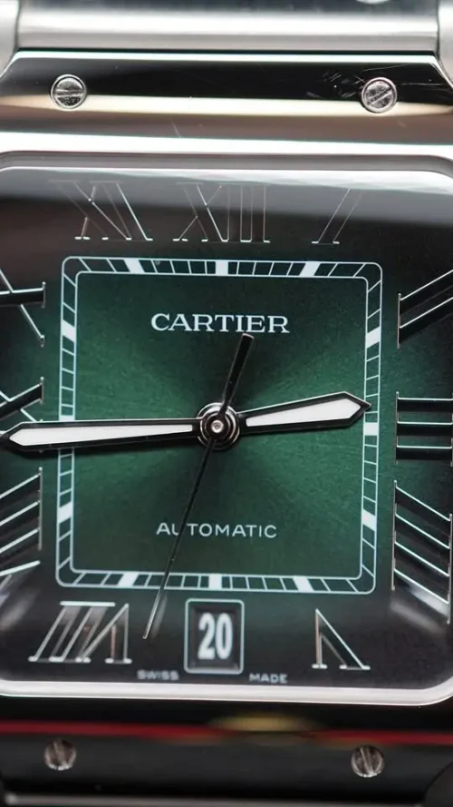 Cartier Santos, Green Dial, 2024, New, Unworn, Full Set, REF WSSA0062-2
