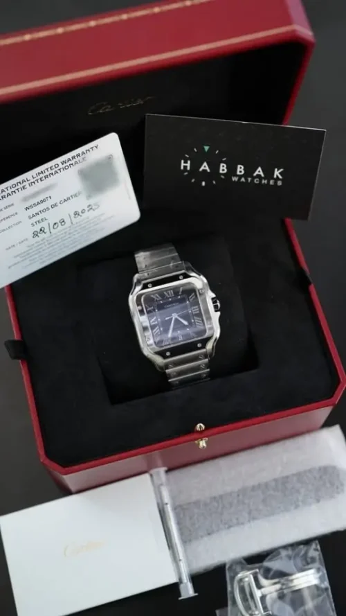 Cartier Santos Large Watch, 2025, New, Unworn, Full Set, REF WSSA0071-4