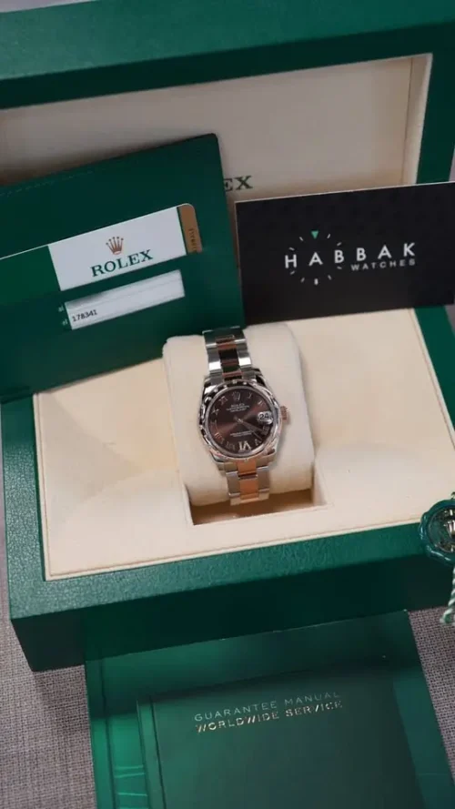 Rolex DateJust 31 Chocolate Diamond, Immaculate, Box & Papers, REF 178341-3