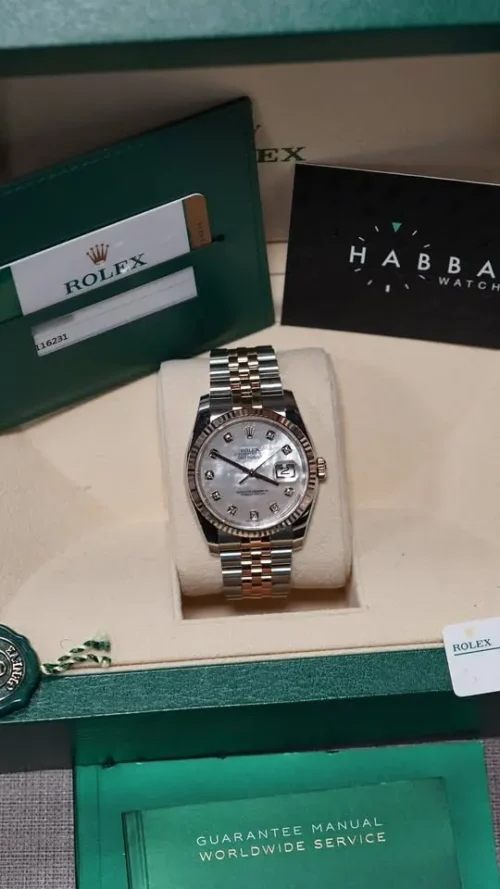 Rolex Datejust 36, Mother Of Pearl Dial, Immaculate Condition, With Box & Papers, REF 116231-3