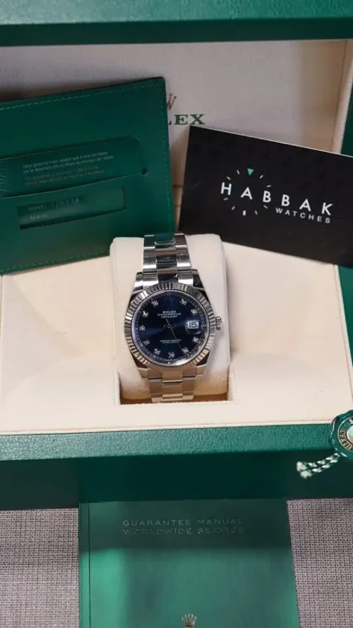 Rolex Datejust 41, Blue Diamond Dot Dial, Immaculate Condition, REF 126334-3