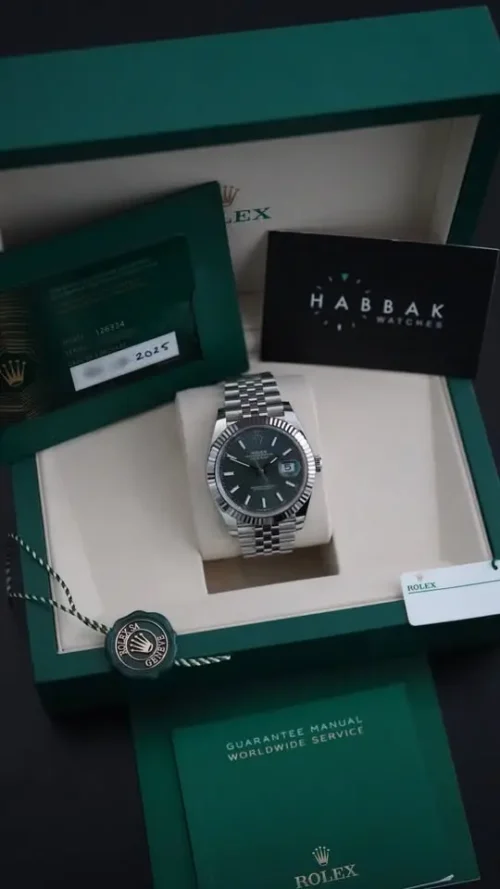Rolex Datejust 41, Mint Green, 2025, New, Unworn, Box & Papers, REF - 126334-3