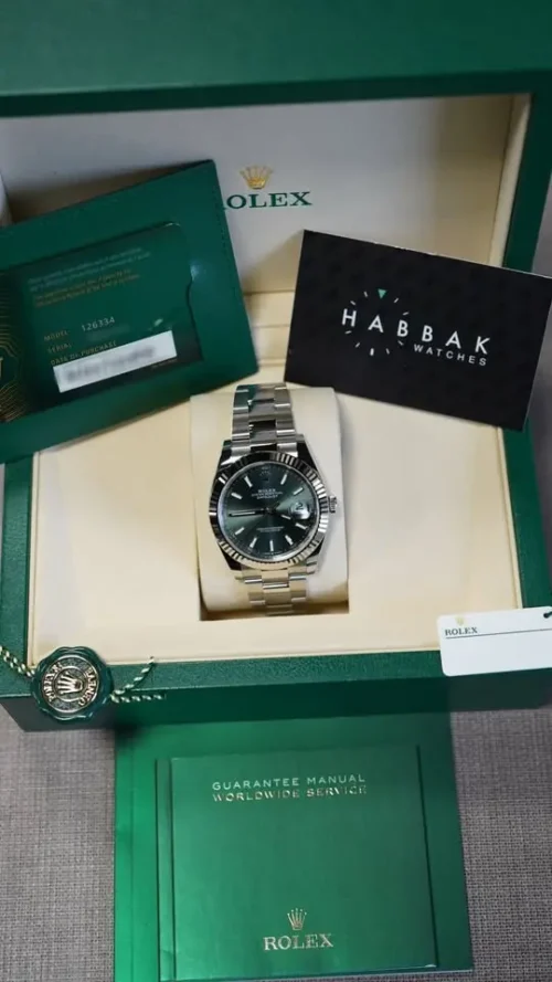 Rolex Datejust 41, Mint Green, 2026, New, Unworn, Full Set, REF 126334-3