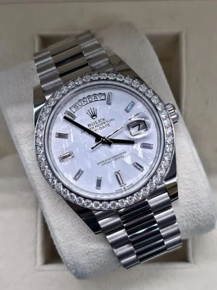 Rolex Day Date 40, Meteorite diamond dial, RBR Dial, New, Unworn, Box & Papers, REF 228349RBR
