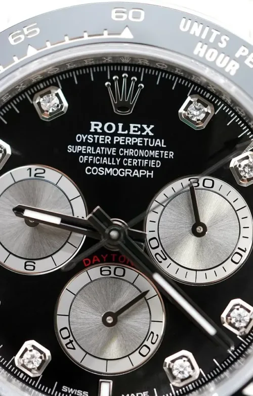 Rolex Daytona Black, Diamond Dial, 2024, New, Unworn, Full Set, REF 126519LN-2