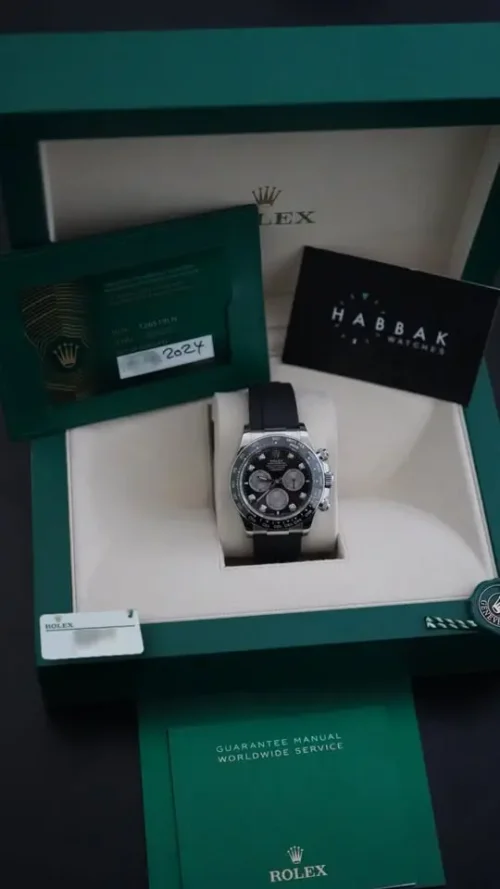 Rolex Daytona Black, Diamond Dial, 2024, New, Unworn, Full Set, REF 126519LN-3