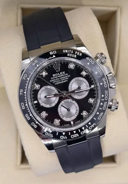 Rolex Daytona Black, Diamond Dial, 2024, New, Unworn, Full Set, REF 126519LN