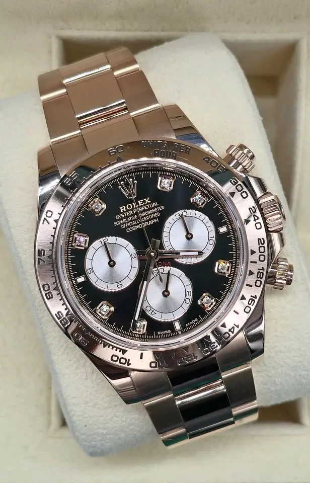 Rolex Daytona, Black Diamond Dot Dial, 2024, New, Unworn, Box & Papers, REF 126505 Rolex Daytona, Black Diamond Dot Dial, 2024, New, Unworn, Box & Papers, REF 126505