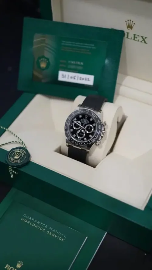Rolex Daytona Oysterflex white gold,Diamond Dial 2022, New,Unworn, REF 116519LN-3
