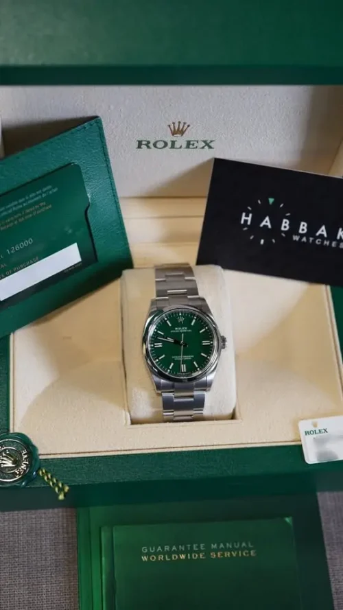 Rolex Oyster Perpetual 36, Green Dial, 2024,New, Unworn, Box, Papers,REF 126000-3