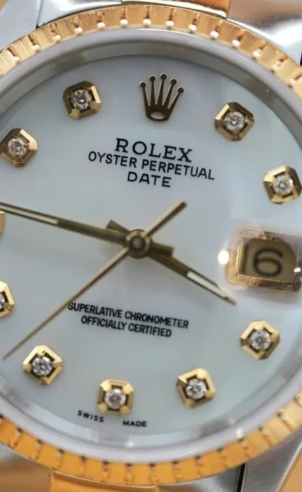Rolex Oyster Perpetual Date, Bimetal, Used, With Box & Papers, REF 15223-2