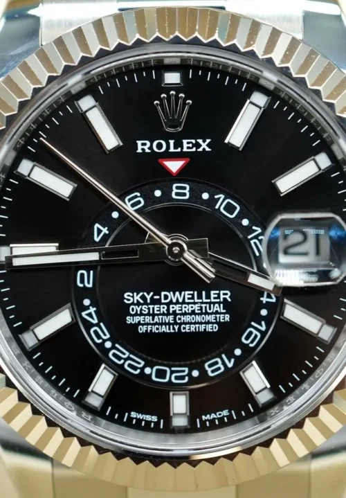 Rolex Sky Dweller, Black Dial, Immaculate, Unpolished, Box & Papers, REF 326934-2