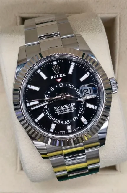 Rolex Sky Dweller, Black Dial, Immaculate, Unpolished, Box & Papers, REF 326934