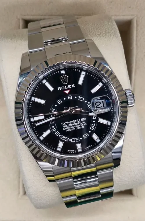 Rolex Sky Dweller, Black Dial, Immaculate, Unpolished, Box & Papers, REF 326934