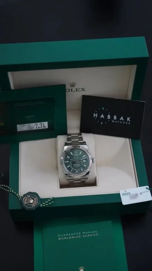 Rolex Sky-Dweller, Mint Green Dial, Immaculate, 2024, Full Set, REF 336934-3