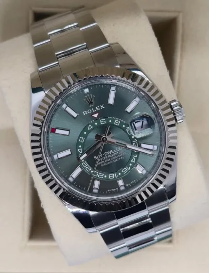 Rolex Sky-Dweller, Mint Green Dial, Immaculate, 2024, Full Set, REF 336934