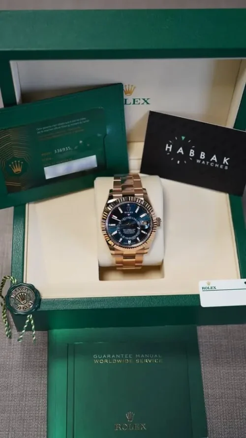 Rolex Sky Dweller, Rose Gold, 2025, New, Unworn, Full Set, REF 336935-3