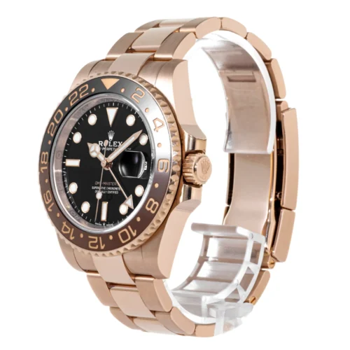 Rolex GMT-Master II 126715CHNR Root Beer Cerachrom bezel crown detail