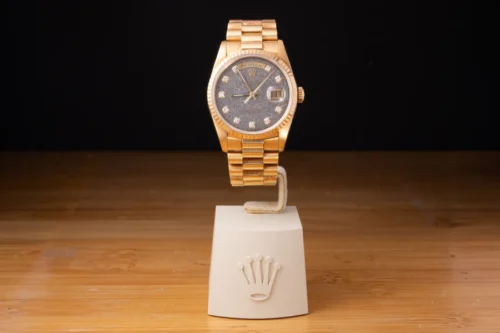 1986 Rolex Day-Date Fossil (crack) dial Box Papers AW2943