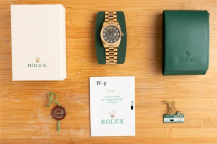 1986 Rolex Day-Date Fossil (crack) dial Box Papers AW2943-8