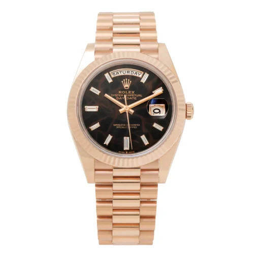 Rolex Day-Date 228235 Eisenkiesel dial Everose gold front view
