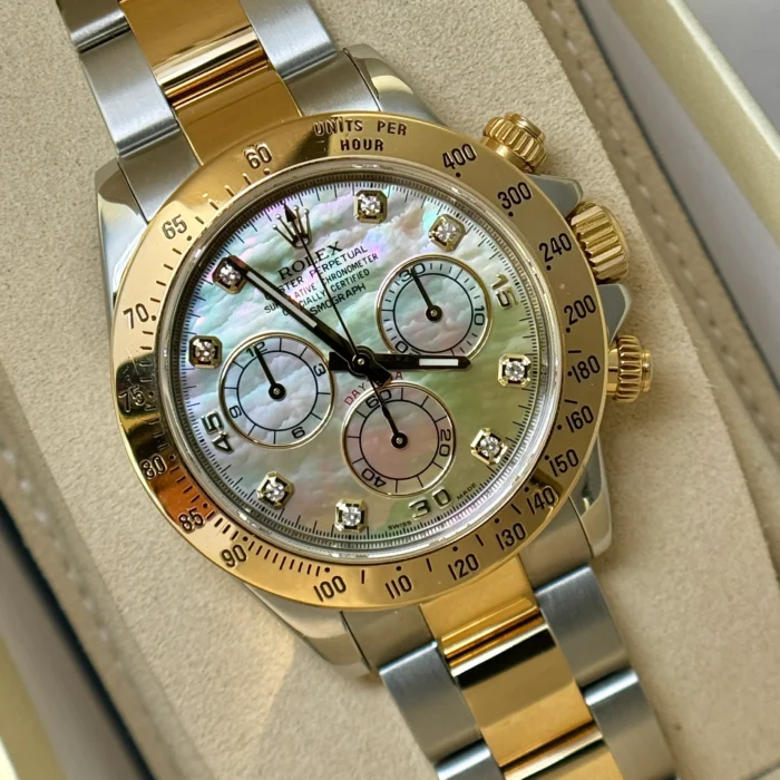 Rolex Daytona Cosmograph Daytona 40 Mother of Pearl Diamond Dial Steel 18K Gold (4)