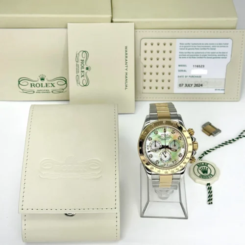 Rolex Daytona Cosmograph Daytona 40 Mother of Pearl Diamond Dial Steel 18K Gold (6)