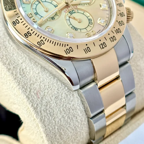 Rolex Daytona Cosmograph Daytona 40 Mother of Pearl Diamond Dial Steel 18K Gold (8)