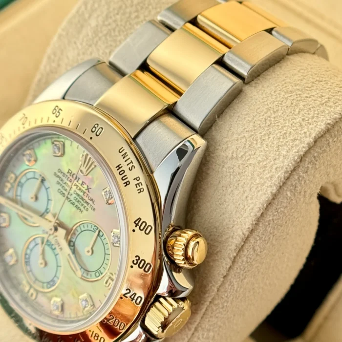Rolex Daytona Cosmograph Daytona 40 Mother of Pearl Diamond Dial Steel 18K Gold (9)