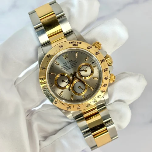 Rolex Daytona Rare Slate Grey Dial Two Tone Steel 18K Gold Ref 16523 Year 1997 (3)