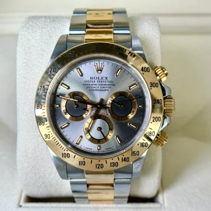 Rolex Daytona Rare Slate Grey Dial Two Tone Steel 18K Gold Ref 16523 Year 1997