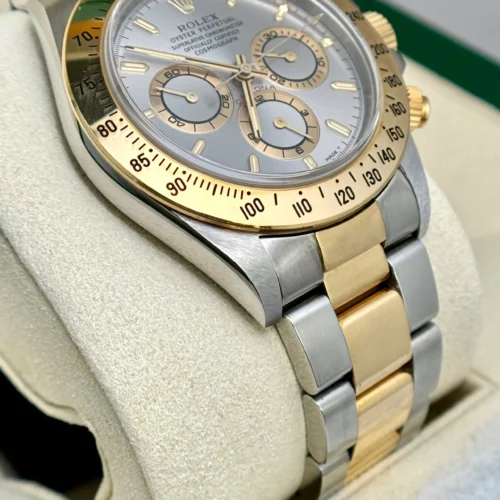 Rolex Daytona Rare Slate Grey Dial Two Tone Steel 18K Gold Ref 16523 Year 1997 (5)