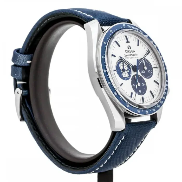 Omega Speedmaster Silver Snoopy 310.32.42.50.02.001 front left side view