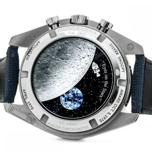 Omega Speedmaster Silver Snoopy 310.32.42.50.02.001 animated Snoopy case back